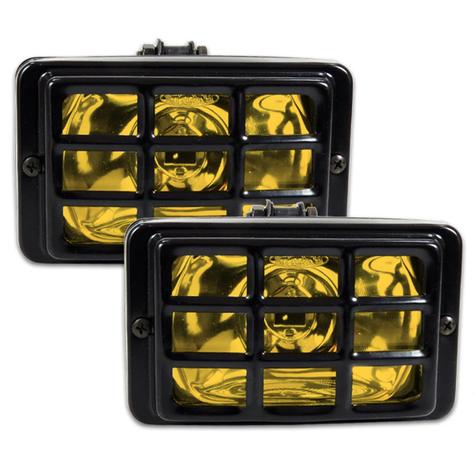 Par Farol Milha Universal Retangular Carcaça Preta Com Grade Lente Amarela Auxiliar 156X94mm - Fortluz Menor preço em Par Farol Milha Universal Retangular Carcaça Preta Com Grade Lente Amarela Auxiliar 156X94mm - Fortluz