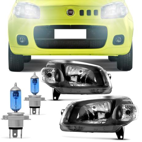 Par Farol Novo Uno 2010 a 2019 Fiorino 2013 a 2019 Máscara Negra + Par Lâmpadas Super Branca 4200K - Prime Menor preço em Par Farol Novo Uno 2010 a 2019 Fiorino 2013 a 2019 Máscara Negra + Par Lâmpadas Super Branca 4200K - Prime