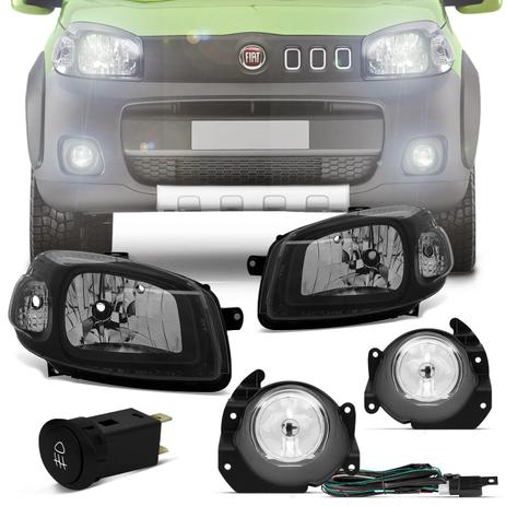 Par Farol Novo Uno Way Vivace 2010 a 2014 Fiorino 2010 a 2019 Máscara Negra Arteb + Kit Farol Milha - Kit Prime Menor preço em Par Farol Novo Uno Way Vivace 2010 a 2014 Fiorino 2010 a 2019 Máscara Negra Arteb + Kit Farol Milha - Kit Prime