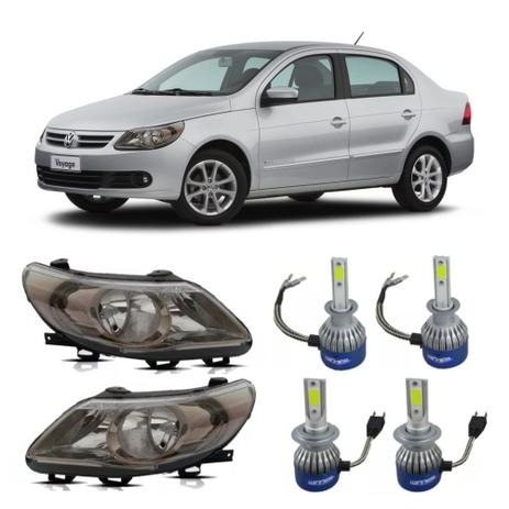 Par Farol Original Fumê com Lâmpadas Super Led VW Voyage G5 2010 a 2012 - Arteb Menor preço em Par Farol Original Fumê com Lâmpadas Super Led VW Voyage G5 2010 a 2012 - Arteb