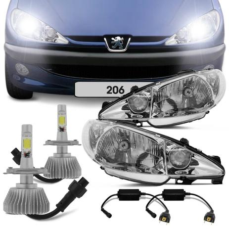 Par Farol Peugeot 206 e 206 SW 99 a 09 Foco Simples + Par Lâmpada Super LED 6000K - Prime Menor preço em Par Farol Peugeot 206 e 206 SW 99 a 09 Foco Simples + Par Lâmpada Super LED 6000K - Prime
