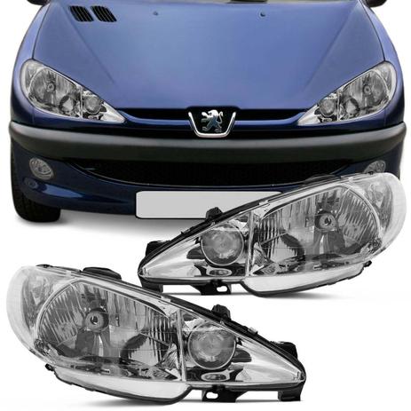 Par Farol Peugeot 206 e 206 SW Perua 99 00 01 02 03 04 05 06 07 08 09 Máscara Cromada Foco Simples - Kit Prime Menor preço em Par Farol Peugeot 206 e 206 SW Perua 99 00 01 02 03 04 05 06 07 08 09 Máscara Cromada Foco Simples - Kit Prime