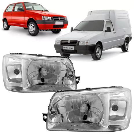 Par Farol Principal Cromado Uno e Fiorino 2004 2005 2006 2007 2008 2009 2010 - LC Menor preço em Par Farol Principal Cromado Uno e Fiorino 2004 2005 2006 2007 2008 2009 2010 - LC