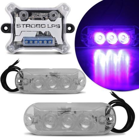 Par Farol Strobo AJK LPS Com Central 3 LEDs 9 Efeitos Luz Negra 2 Saídas Ultra Violeta - Ajk Eletronics Menor preço em Par Farol Strobo AJK LPS Com Central 3 LEDs 9 Efeitos Luz Negra 2 Saídas Ultra Violeta - Ajk Eletronics