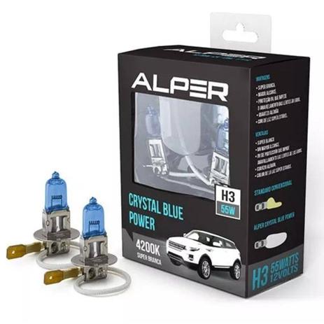 Par Kit Lâmpada Crystal Blue Super Branca Alper H3 4200k 55w Farol de Neblina Menor preço em Par Kit Lâmpada Crystal Blue Super Branca Alper H3 4200k 55w Farol de Neblina