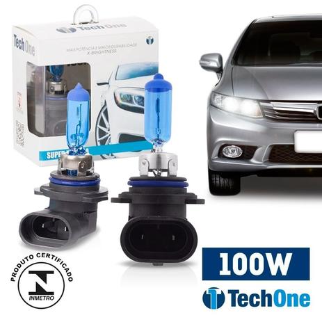 Par Kit Lampada Super Branca HB4 9006 100W 8500K - Tech one Menor preço em Par Kit Lampada Super Branca HB4 9006 100W 8500K - Tech one