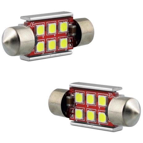 Par Lâmpada 6 LEDS Torpedo 36MM Canbus 10W 12V Branca Aplicação Luz de Teto e Placa - M.x. é boa?