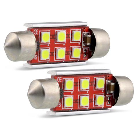 Par Lâmpada 6 LEDS Torpedo 39MM Canbus 10W 12V Branca Aplicação Luz de Teto e Placa - M.x. Menor preço em Par Lâmpada 6 LEDS Torpedo 39MM Canbus 10W 12V Branca Aplicação Luz de Teto e Placa - M.x.