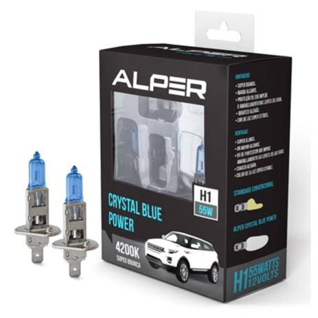 Par Lâmpada Crystal Blue Super Branca Alper H1 4200k 55w Luz Alta Baixa Neblina Menor preço em Par Lâmpada Crystal Blue Super Branca Alper H1 4200k 55w Luz Alta Baixa Neblina