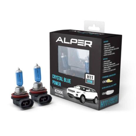Par Lâmpada Crystal Blue Super Branca Alper H11 4200k 55W Farol Baixo Neblina Menor preço em Par Lâmpada Crystal Blue Super Branca Alper H11 4200k 55W Farol Baixo Neblina