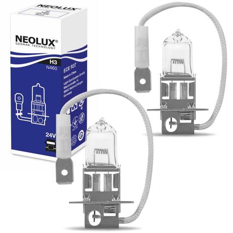 Par Lâmpada Halógena H3 3200K 70W 24V Neolux Standard Original para Caminhão Menor preço em Par Lâmpada Halógena H3 3200K 70W 24V Neolux Standard Original para Caminhão
