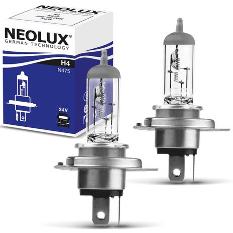Par Lâmpada Halógena H4 3200K 75/70W 24V Neolux Standard Original para Caminhão Menor preço em Par Lâmpada Halógena H4 3200K 75/70W 24V Neolux Standard Original para Caminhão