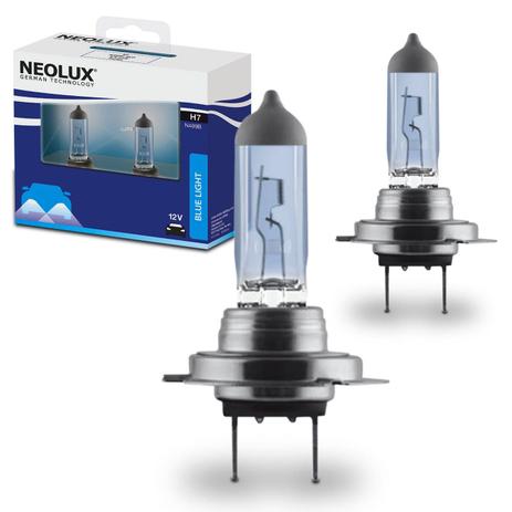 Par Lâmpada Halógena H7 4000K 55W 12V Neolux Blue Reposição Original Menor preço em Par Lâmpada Halógena H7 4000K 55W 12V Neolux Blue Reposição Original