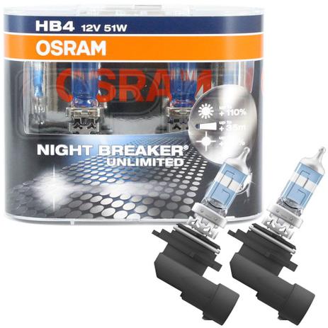 Par Lâmpada Halógena Osram Night Breaker Unlimited HB4 Menor preço em Par Lâmpada Halógena Osram Night Breaker Unlimited HB4