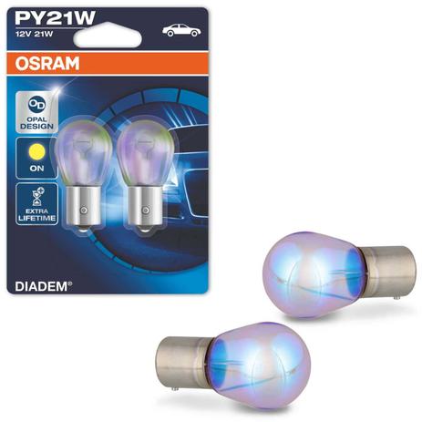 Par Lâmpada Osram Diadem Âmbar PY21W Seta Pisca 2x Maior Durabilidade Menor preço em Par Lâmpada Osram Diadem Âmbar PY21W Seta Pisca 2x Maior Durabilidade