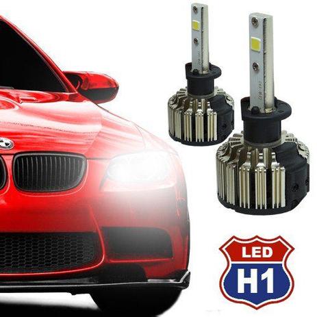 Par Lâmpada Super Led Automotiva Kit 9000 Lumens 12V 24V Farol H1 6000K - S/m Menor preço em Par Lâmpada Super Led Automotiva Kit 9000 Lumens 12V 24V Farol H1 6000K - S/m