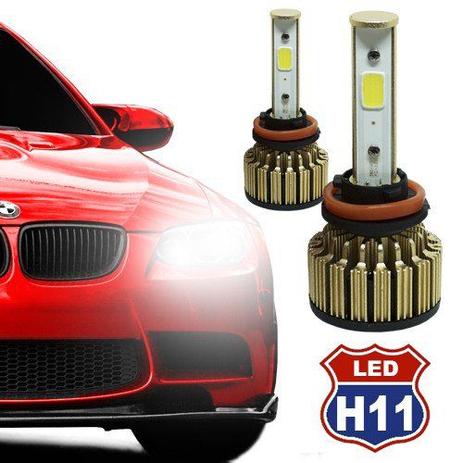 Par Lâmpada Super Led Automotiva Kit 9000 Lumens 12V 24V Farol H11 6000K - S/m Menor preço em Par Lâmpada Super Led Automotiva Kit 9000 Lumens 12V 24V Farol H11 6000K - S/m