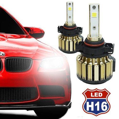Par Lâmpada Super Led Automotiva Kit 9000 Lumens 12V 24V Farol H16 6000K - S/m Menor preço em Par Lâmpada Super Led Automotiva Kit 9000 Lumens 12V 24V Farol H16 6000K - S/m