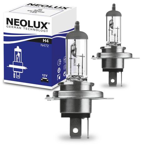 Par Lâmpadas Halógena Neolux Standard H4 3200K 60W 55W 12V Aplicação Farol Reposição Original Menor preço em Par Lâmpadas Halógena Neolux Standard H4 3200K 60W 55W 12V Aplicação Farol Reposição Original