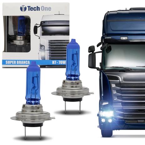 Par Lâmpadas Halógena Super Branca H7 8500K 70W 24V Efeito Xênon Aplicação Farol Caminhão - Tech one Menor preço em Par Lâmpadas Halógena Super Branca H7 8500K 70W 24V Efeito Xênon Aplicação Farol Caminhão - Tech one