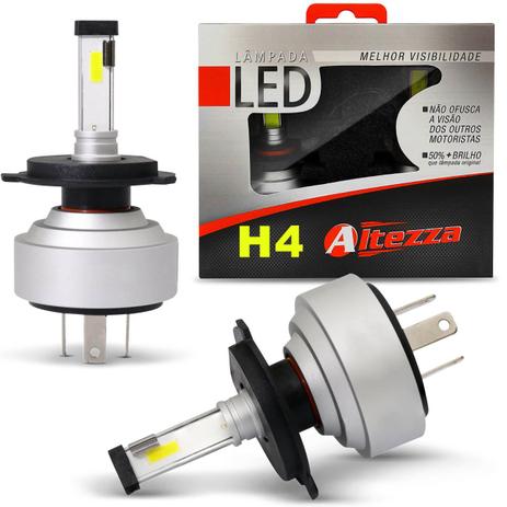 Par Lâmpadas LED Altezza H4 4300K 12V e 24V 30W 2000 Lúmens Efeito Xenon Plug and Play Menor preço em Par Lâmpadas LED Altezza H4 4300K 12V e 24V 30W 2000 Lúmens Efeito Xenon Plug and Play