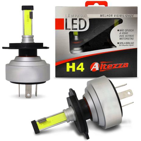 Par Lâmpadas LED Altezza H4 6500K 12V e 24V 30W 2000 Lúmens Efeito Xenon Plug and Play Menor preço em Par Lâmpadas LED Altezza H4 6500K 12V e 24V 30W 2000 Lúmens Efeito Xenon Plug and Play