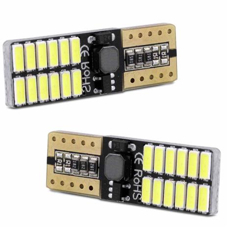 Par Lâmpadas LED T10 W5W Pingo 24 LEDs 6W 12V Luz Branca Aplicação Farol Meia Luz - Mixcom Menor preço em Par Lâmpadas LED T10 W5W Pingo 24 LEDs 6W 12V Luz Branca Aplicação Farol Meia Luz - Mixcom