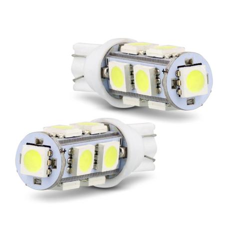 Par Lâmpadas LED T10 W5W Pingo 9SMD5050 9 LEDs 12V 2,5W Luz Branca Aplicação Farol Baixo - M.x. Menor preço em Par Lâmpadas LED T10 W5W Pingo 9SMD5050 9 LEDs 12V 2,5W Luz Branca Aplicação Farol Baixo - M.x.