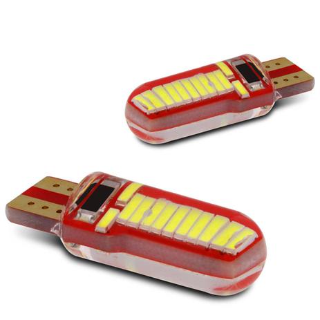 Par Lâmpadas LED T10 W5W Pingo Torre 24SMD3014 24 LEDs 5,5W 12V Silicone Luz Branca - M.x. Menor preço em Par Lâmpadas LED T10 W5W Pingo Torre 24SMD3014 24 LEDs 5,5W 12V Silicone Luz Branca - M.x.