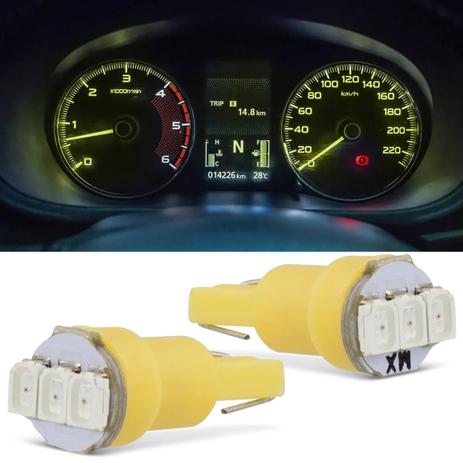 Par Lâmpadas LED T5 Pingo Esmagadinha 3SMD1206 3 LEDs 0,6W 12V Luz Amarela Aplicação no Painel - M.x. Menor preço em Par Lâmpadas LED T5 Pingo Esmagadinha 3SMD1206 3 LEDs 0,6W 12V Luz Amarela Aplicação no Painel - M.x.