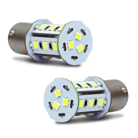 Par Lâmpadas LED Torre BA15s 1 Polo Trava Reta 18 LEDs 12V 5W Tonalidade Branca para Luz de Ré - Autopoli Menor preço em Par Lâmpadas LED Torre BA15s 1 Polo Trava Reta 18 LEDs 12V 5W Tonalidade Branca para Luz de Ré - Autopoli