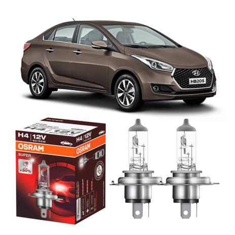 Par lampadas Osram Super 30 + luz Hyundai HB20S até 2016 Menor preço em Par lampadas Osram Super 30 + luz Hyundai HB20S até 2016