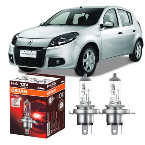 Par lampadas Osram Super 30 + luz Renault Sandero 07-10 Menor preço em Par lampadas Osram Super 30 + luz Renault Sandero 07-10