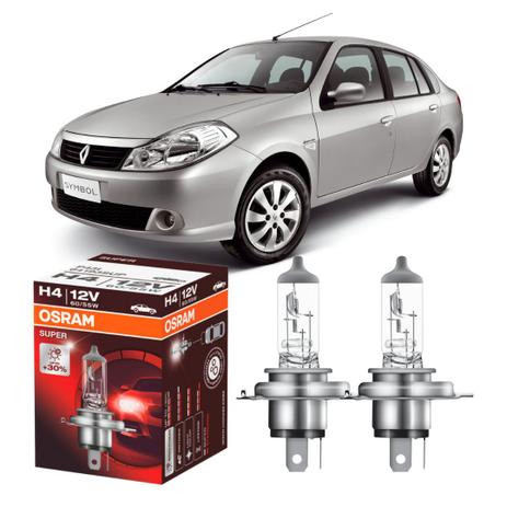 Par lampadas Osram Super 30 + luz Renault Symbol 09-13 Menor preço em Par lampadas Osram Super 30 + luz Renault Symbol 09-13