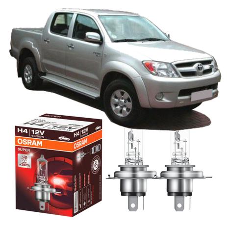Par lampadas Osram Super 30 + luz Toyota Hilux 02-05 Menor preço em Par lampadas Osram Super 30 + luz Toyota Hilux 02-05