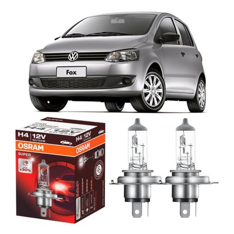 Par lampadas Osram Super 30 + luz Volkswagen Fox Farol Simples 03-09 Menor preço em Par lampadas Osram Super 30 + luz Volkswagen Fox Farol Simples 03-09