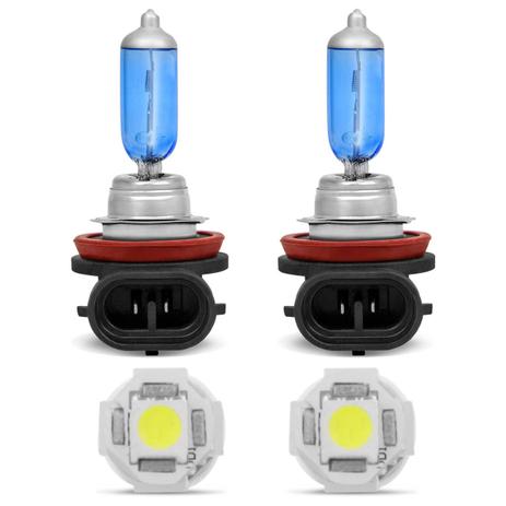 Par Lâmpadas Super Branca H11 4200K Efeito Xenon + Par Lâmpadas Pingo T10 5 LEDs - Prime Menor preço em Par Lâmpadas Super Branca H11 4200K Efeito Xenon + Par Lâmpadas Pingo T10 5 LEDs - Prime