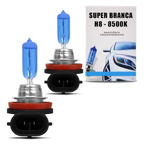 Par Lâmpadas Super Branca H8 8500K 35W 12V Efeito Xênon Aplicação Farol - Prime Menor preço em Par Lâmpadas Super Branca H8 8500K 35W 12V Efeito Xênon Aplicação Farol - Prime