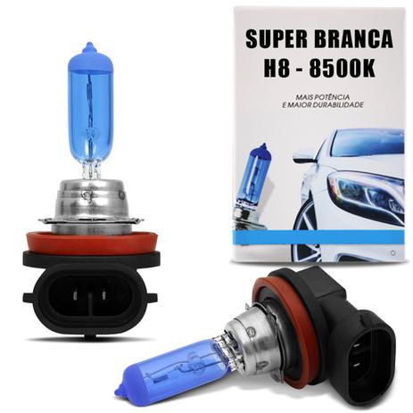 Par Lâmpadas Super Branca H8 8500K 35W 12V Efeito Xênon Aplicação Farol - Tech one Menor preço em Par Lâmpadas Super Branca H8 8500K 35W 12V Efeito Xênon Aplicação Farol - Tech one