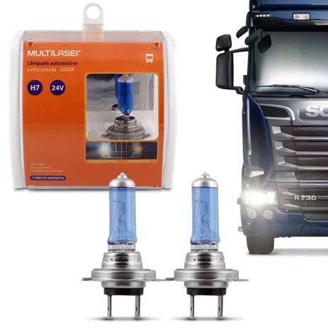 Par Lâmpadas Super Branca Multilaser AU878 H7 5000K 70W 24V Caminhão Efeito Xênon Menor preço em Par Lâmpadas Super Branca Multilaser AU878 H7 5000K 70W 24V Caminhão Efeito Xênon