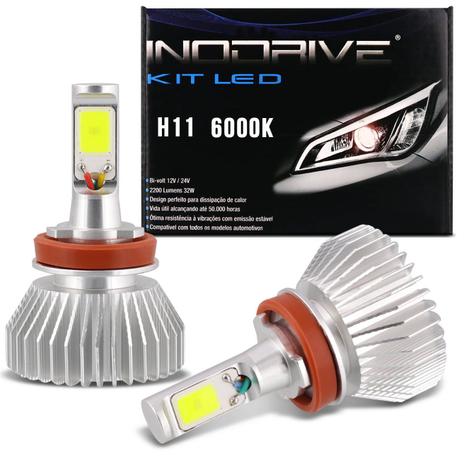 Par Lâmpadas Super LED 2D H11 6000K 12V 32W 4400LM Super Branca Aplicação Farol Carro e Moto - Prime é boa?