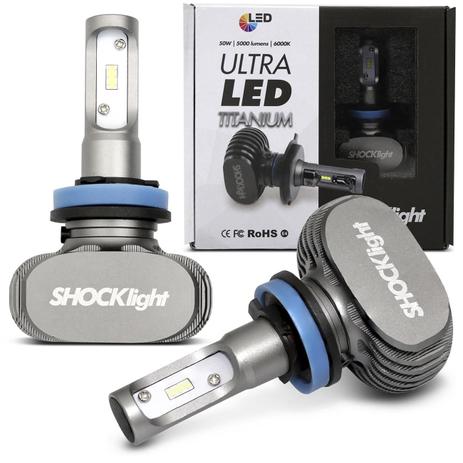 Par Lâmpadas Ultra LED H8 6000K 12V 32W a 50W 10000LM com Reator Efeito Xênon Aplicação Farol Carro - Shocklight Menor preço em Par Lâmpadas Ultra LED H8 6000K 12V 32W a 50W 10000LM com Reator Efeito Xênon Aplicação Farol Carro - Shocklight