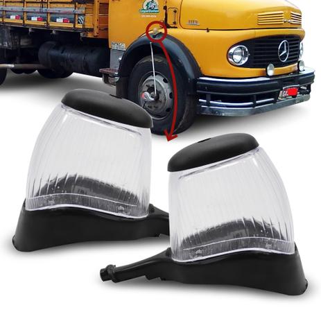Par Lanterna Dianteira MB Mercedes 1111 1113 1114 1113 1513 1963 A 1988 Cristal Pisca - Pradolux Menor preço em Par Lanterna Dianteira MB Mercedes 1111 1113 1114 1113 1513 1963 A 1988 Cristal Pisca - Pradolux