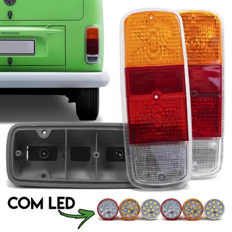 Par Lanterna Kombi Clipper 1976 1977 1978 1979 a 2014 Traseira Tricolor Com Soquete e Lampadas LED - Indicar Menor preço em Par Lanterna Kombi Clipper 1976 1977 1978 1979 a 2014 Traseira Tricolor Com Soquete e Lampadas LED - Indicar