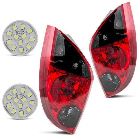 Par Lanterna Traseira Celta 2006 a 2015 Bicolor Fumê + Par Lâmpadas Ré Super Branca 12 LEDs - Prime Menor preço em Par Lanterna Traseira Celta 2006 a 2015 Bicolor Fumê + Par Lâmpadas Ré Super Branca 12 LEDs - Prime