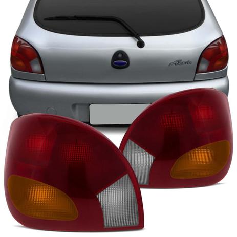 Par Lanterna Traseira Fiesta Hatch 1997 1998 1999 2000 2001 2002 Tricolor Ré Cristal - Prime é boa?