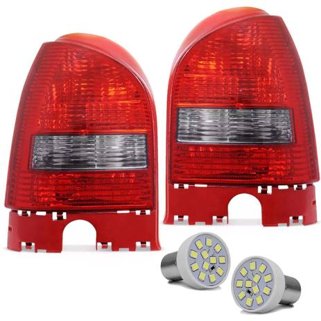 Par Lanterna Traseira Gol G3 1999 a 2005 Fumê + Par Lâmpada Ré Super Branca 12 LEDs - Kit Prime Menor preço em Par Lanterna Traseira Gol G3 1999 a 2005 Fumê + Par Lâmpada Ré Super Branca 12 LEDs - Kit Prime