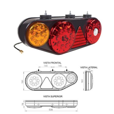 Par lanterna traseira led 24v tipo noma e universal com triangulo - Pradolux Menor preço em Par lanterna traseira led 24v tipo noma e universal com triangulo - Pradolux