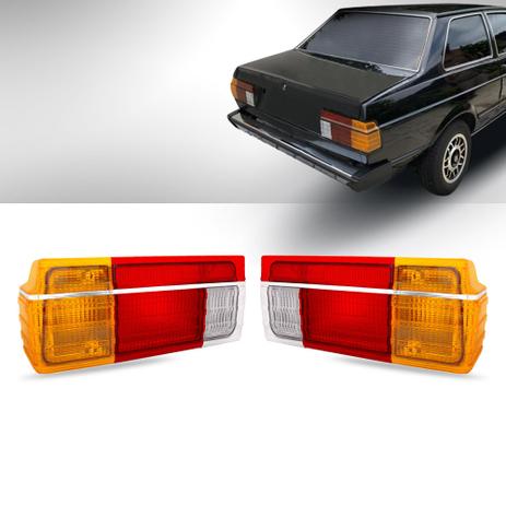 Par Lanterna Traseira Voyage 1982 1983 C/ Friso Cromado Tricolor - Cofran Menor preço em Par Lanterna Traseira Voyage 1982 1983 C/ Friso Cromado Tricolor - Cofran