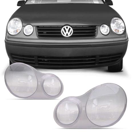 Par Lente Farol Polo Hatch Sedan 2003 2004 2005 2006 Transparente - Kit Prime Menor preço em Par Lente Farol Polo Hatch Sedan 2003 2004 2005 2006 Transparente - Kit Prime